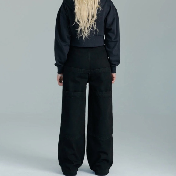 JNCO Jeans The Camilla Jet Black High Waist 90s Y2K Denim Size 26 - Picture 5 of 5